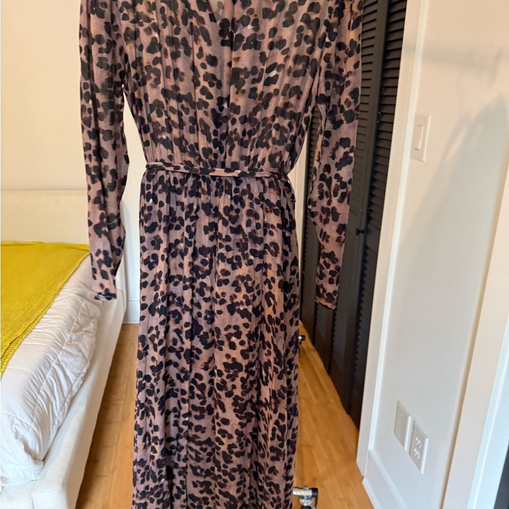 Cloth & Stone Black and Brown Long Sleeve Dress